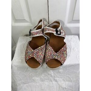 Bernie Mev Woven Multicolor Comfort Platform Sandals Adjustable‎ Buckle EU 41